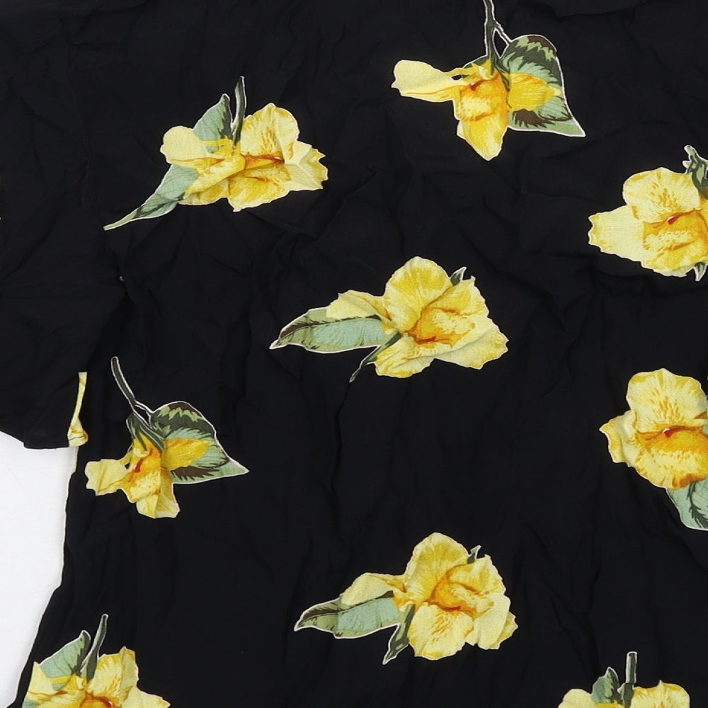 Womens UK Size 6 Warehouse Black Basic Blouse