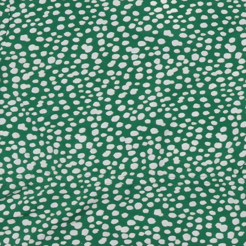 Womens UK Size XS Monki Green Basic Blouse