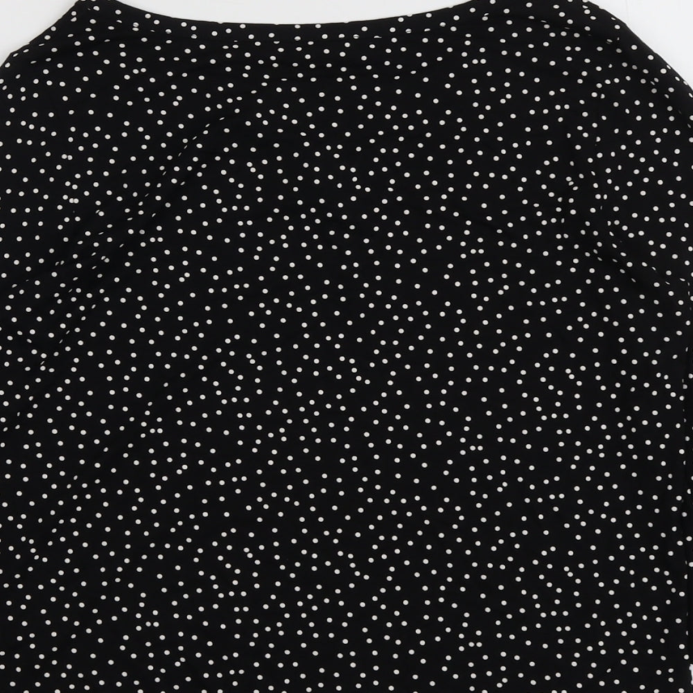 Womens UK Size 12 M&Co Black Basic Blouse