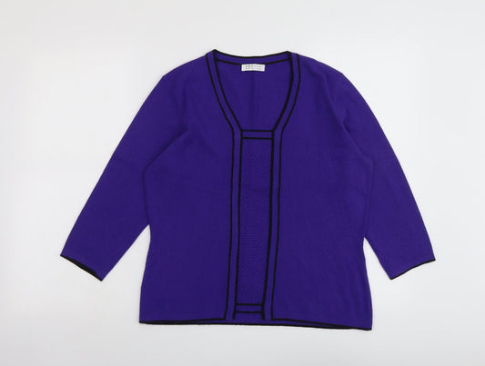 Womens UK Size M Precis Purple Pullover Jumper