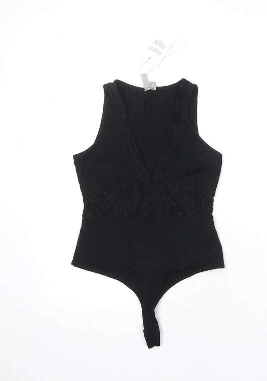 Womens UK Size 8 ASOS One-Piece Black Bodysuit