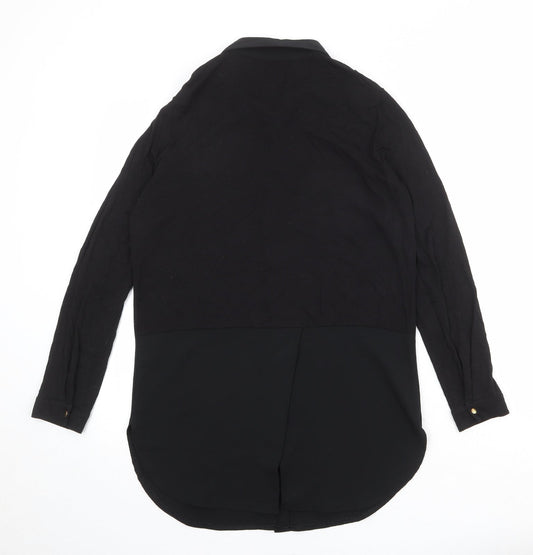 Womens UK Size 10 Marks and Spencer Black Basic Button-Up