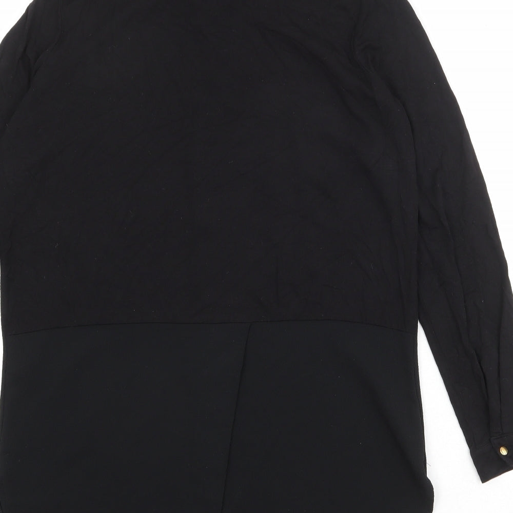 Womens UK Size 10 Marks and Spencer Black Basic Button-Up