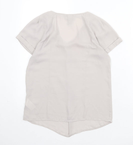 Womens UK Size 8 H&M Beige Basic Blouse