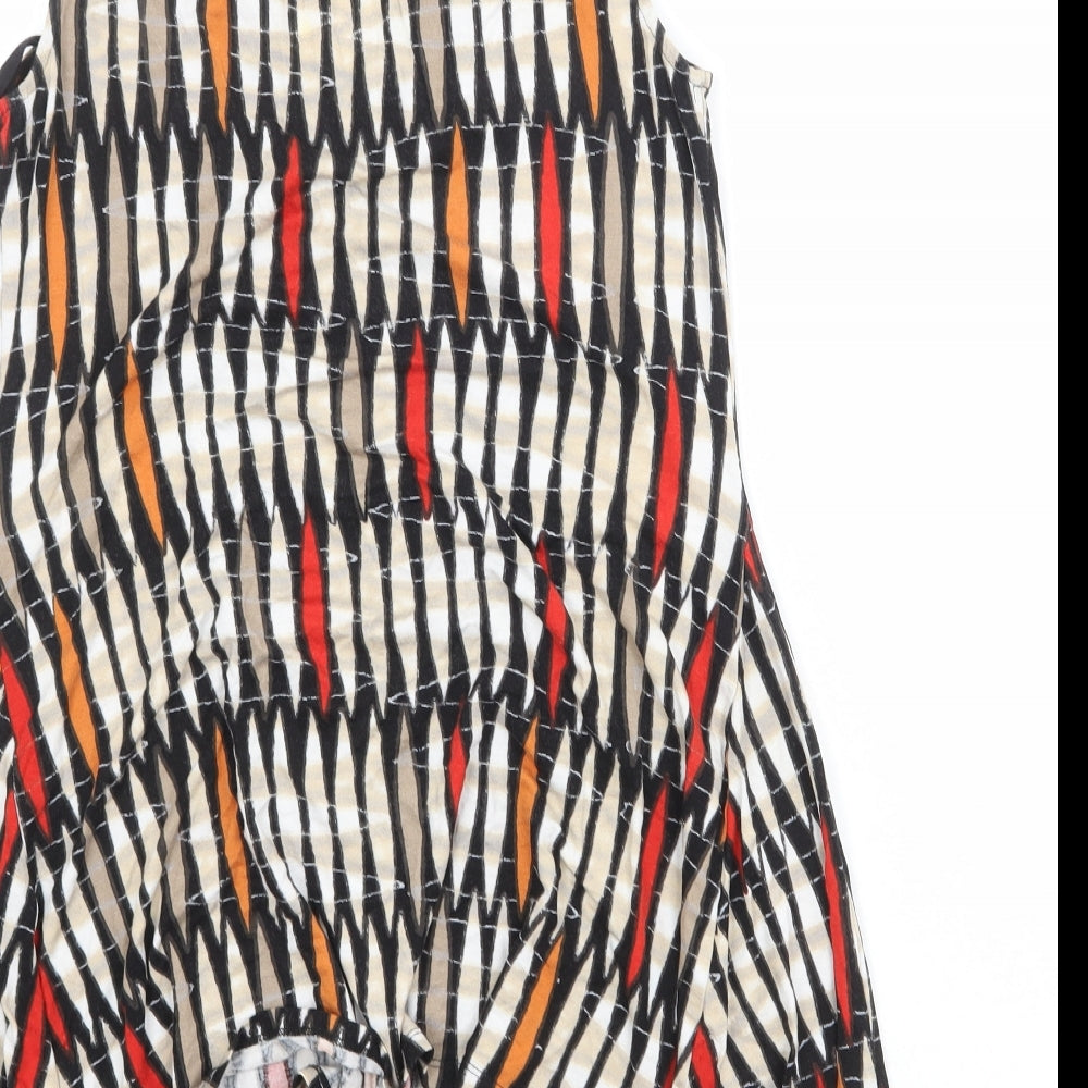 En Garde Womens Multicoloured Geometric Viscose A-Line Size 12 Round Neck Pullover