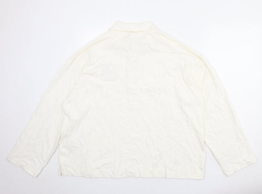 Womens UK Size L H&M Ivory Basic Polo