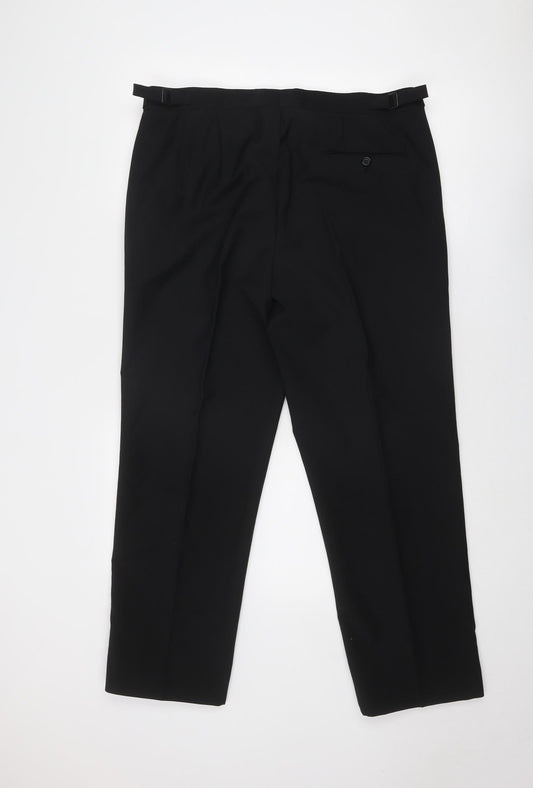 Mens UK Size 38 in Skopes Regular Fit Black Trousers