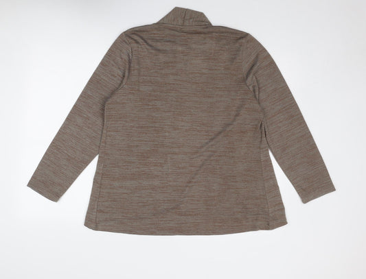 Tigi Womens Brown V-Neck Polyester Cardigan Jumper Size 10 - Size 10-12