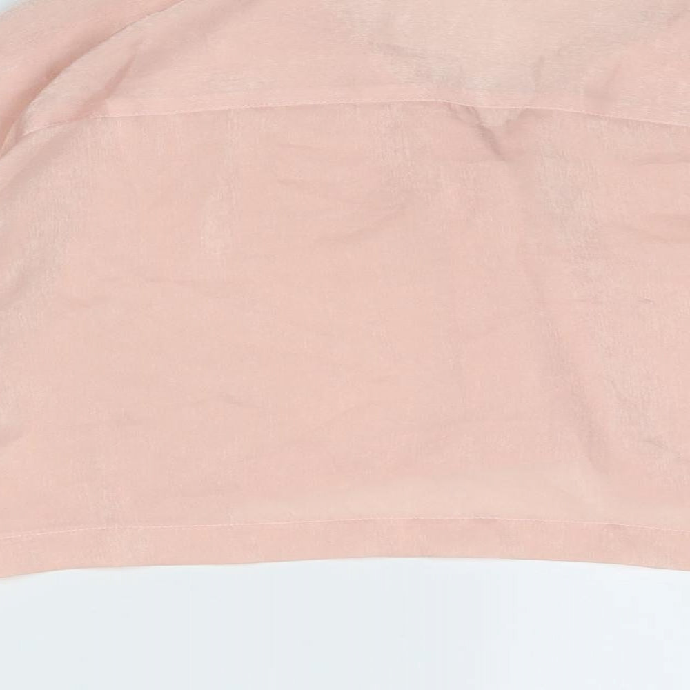 Womens UK Size 10 Topshop Pink Cropped Button-Up