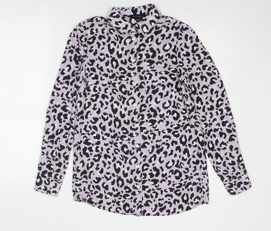 Womens UK Size 8 New Look Purple Basic Button-Up