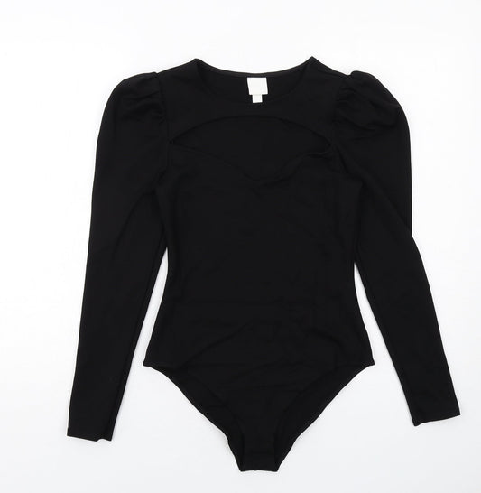 Womens UK Size S H&M One-Piece Black Bodysuit