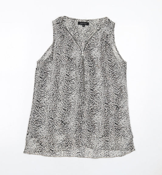 Womens UK Size 12 New Look Grey Basic Tank