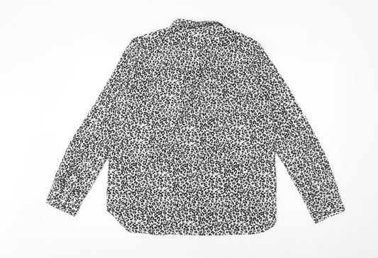 French Connection Womens Multicoloured Animal Print Polyester Basic Button-Up Size 10 Collared - Leopard Print