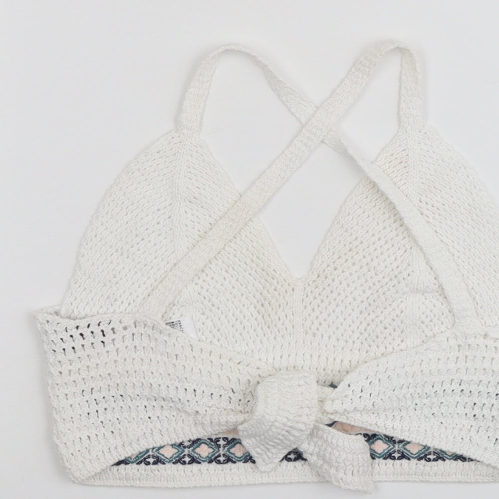 Womens UK Size 6 Topshop White Cropped Tank