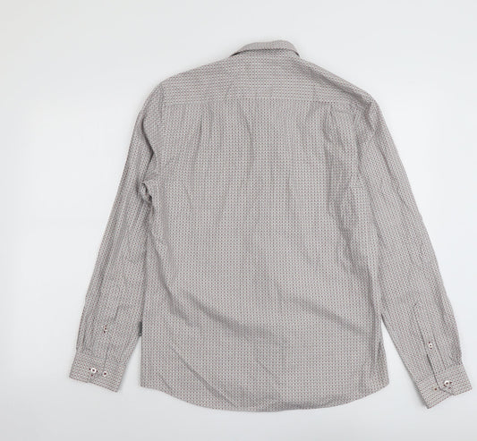 Mens UK Size M Peter Werth Red Button-Up Long Sleeve Casual Shirt