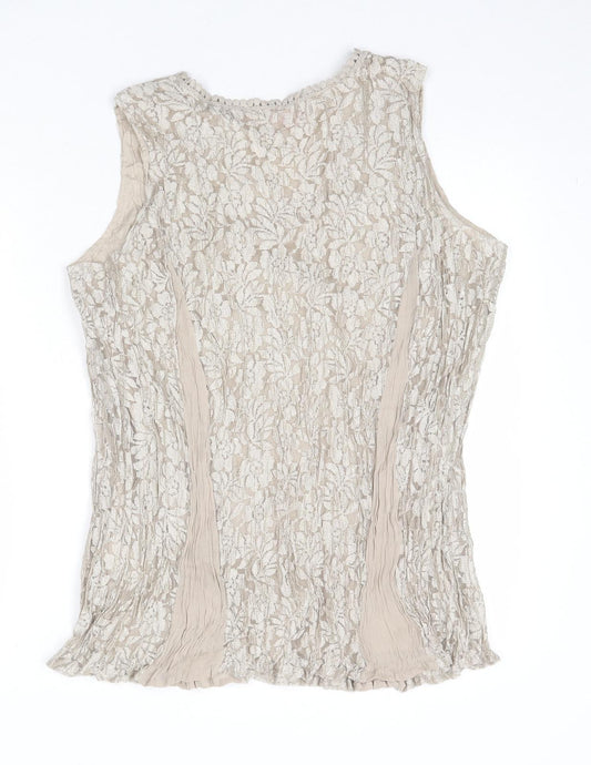 Womens UK Size M Together Beige Basic Tank