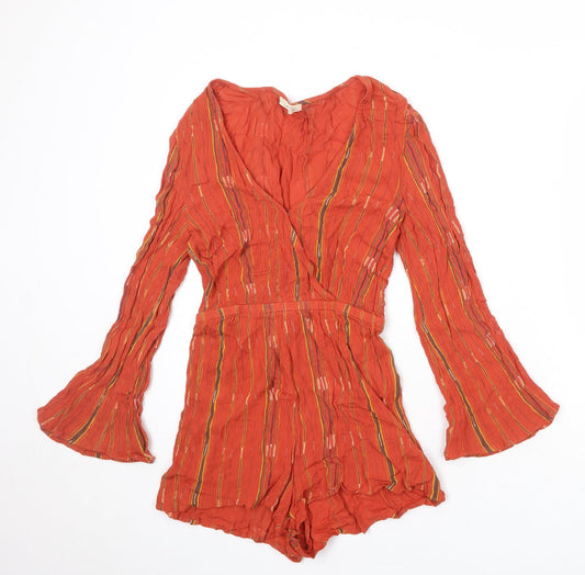 Womens UK Size XS Urban Outfitters One-Piece Orange Playsuit