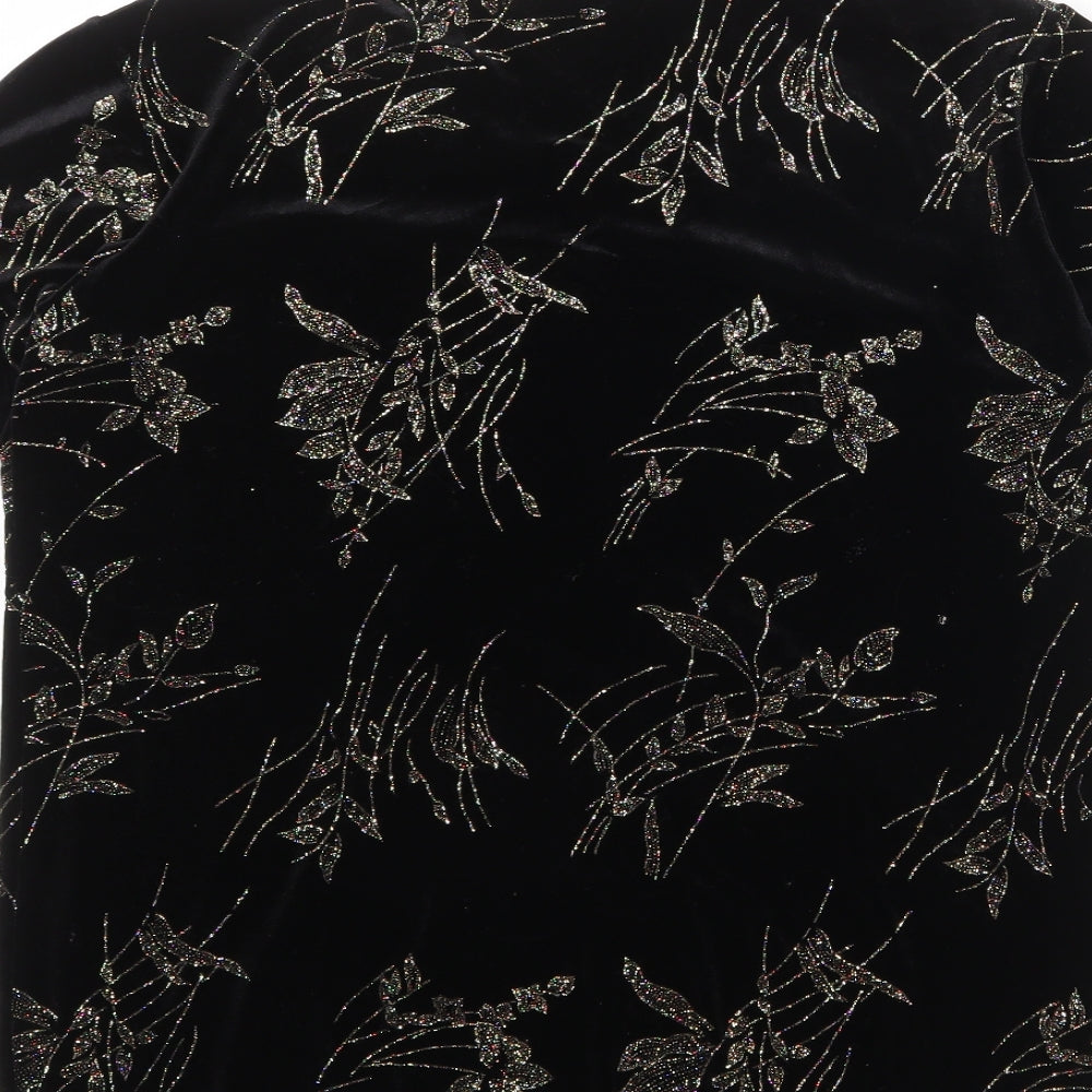 Womens UK Size M Charmell Black Basic T-Shirt