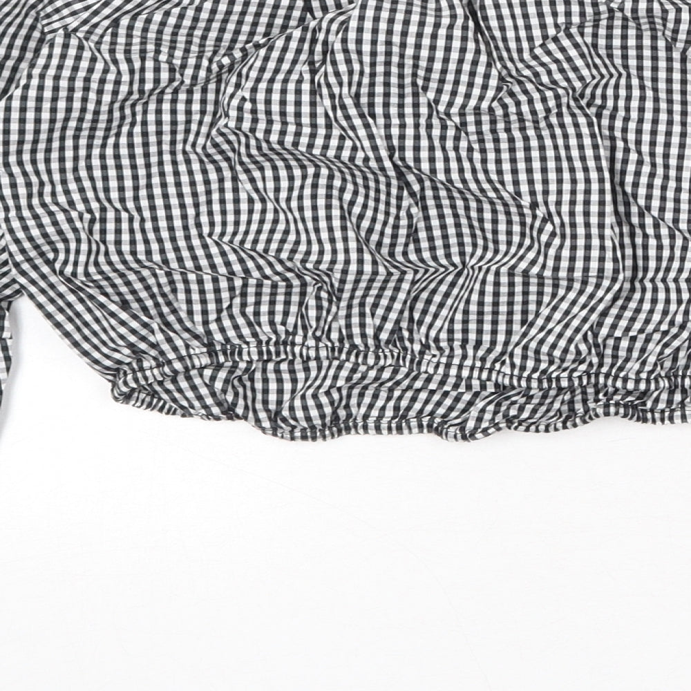 Womens UK Size S Pull&Bear Black Cropped Blouse