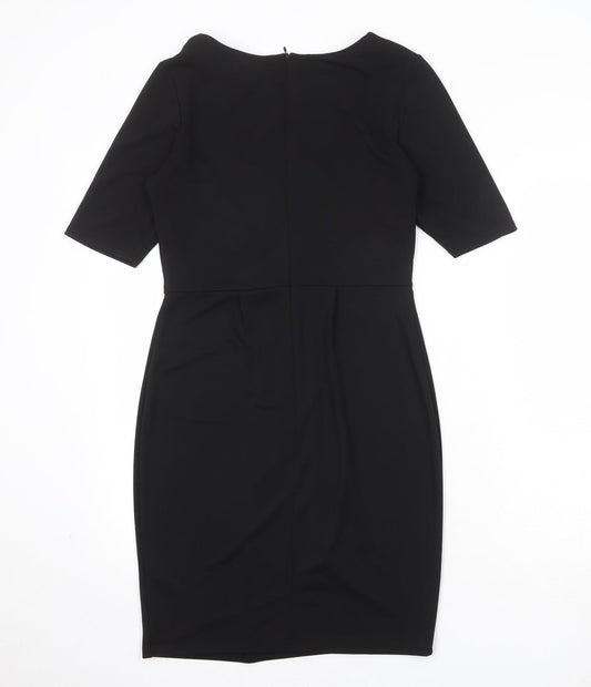 Billie & Blossom Womens Black Polyester A-Line Size 10 Round Neck Zip