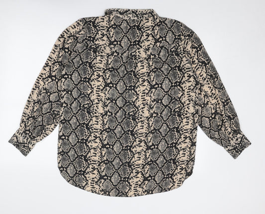 Womens UK Size 14 M&Co Beige Basic Blouse