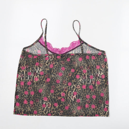 Boohoo Womens Multicoloured Geometric Polyester Basic Tank Size 14 V-Neck - Lace Details