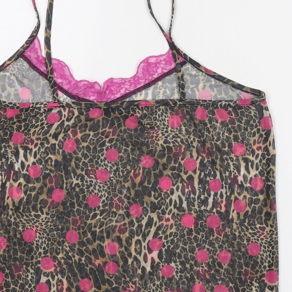 Boohoo Womens Multicoloured Geometric Polyester Basic Tank Size 14 V-Neck - Lace Details