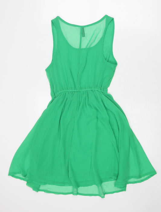 Divided by H&M Womens Green Polyester Fit & Flare Size 10 Round Neck Pullover
