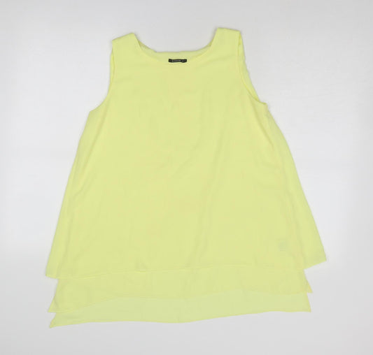 Additional front view of Roman women’s yellow polyester basic blouse, size UK 10, round neck