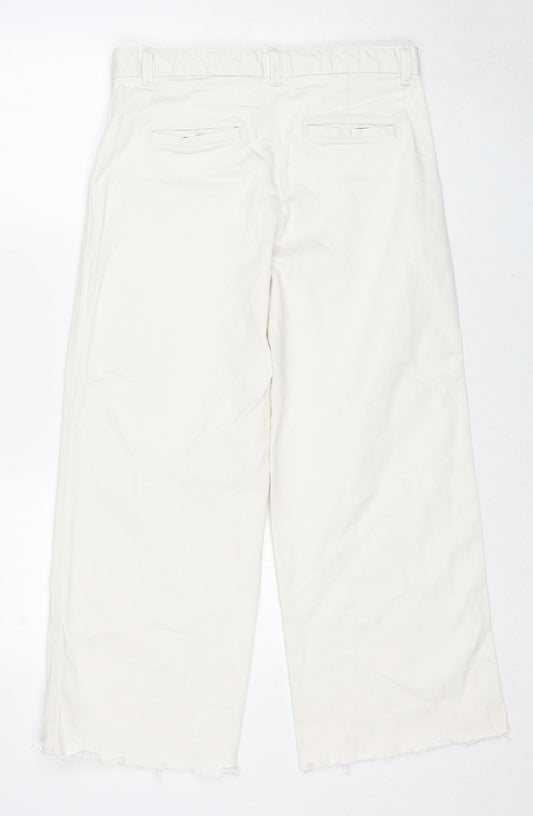 Gap Womens White Cotton Wide-Leg Jeans Size 6 Regular Zip