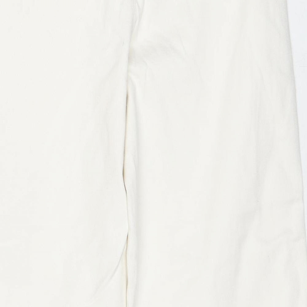 Gap Womens White Cotton Wide-Leg Jeans Size 6 Regular Zip
