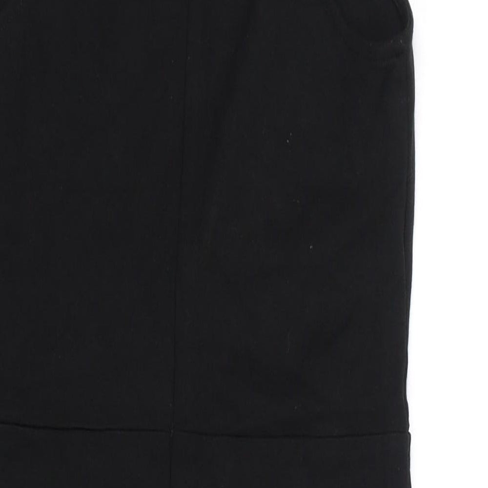 FOREVER 21 Womens Black Rayon Bodycon Size L Halter Zip