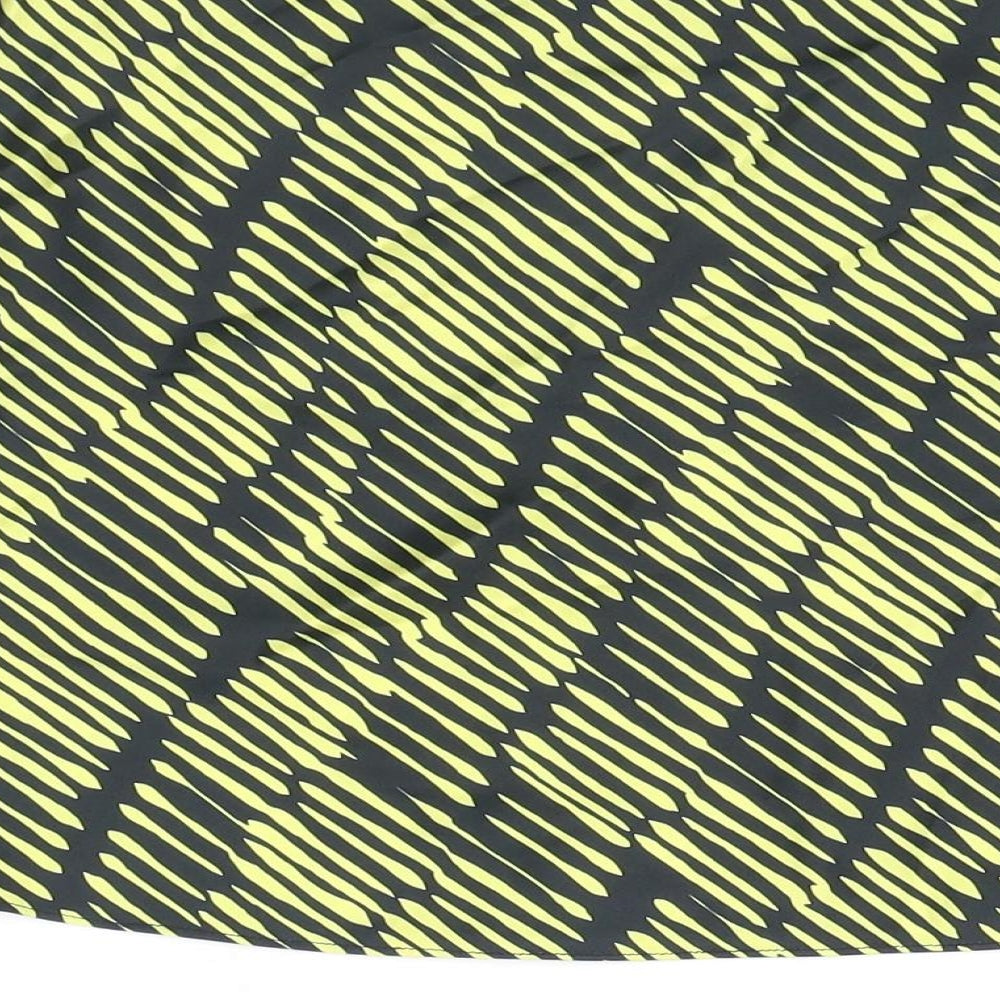 Glamorous Womens Black Geometric Polyester A-Line Skirt Size 8 Zip