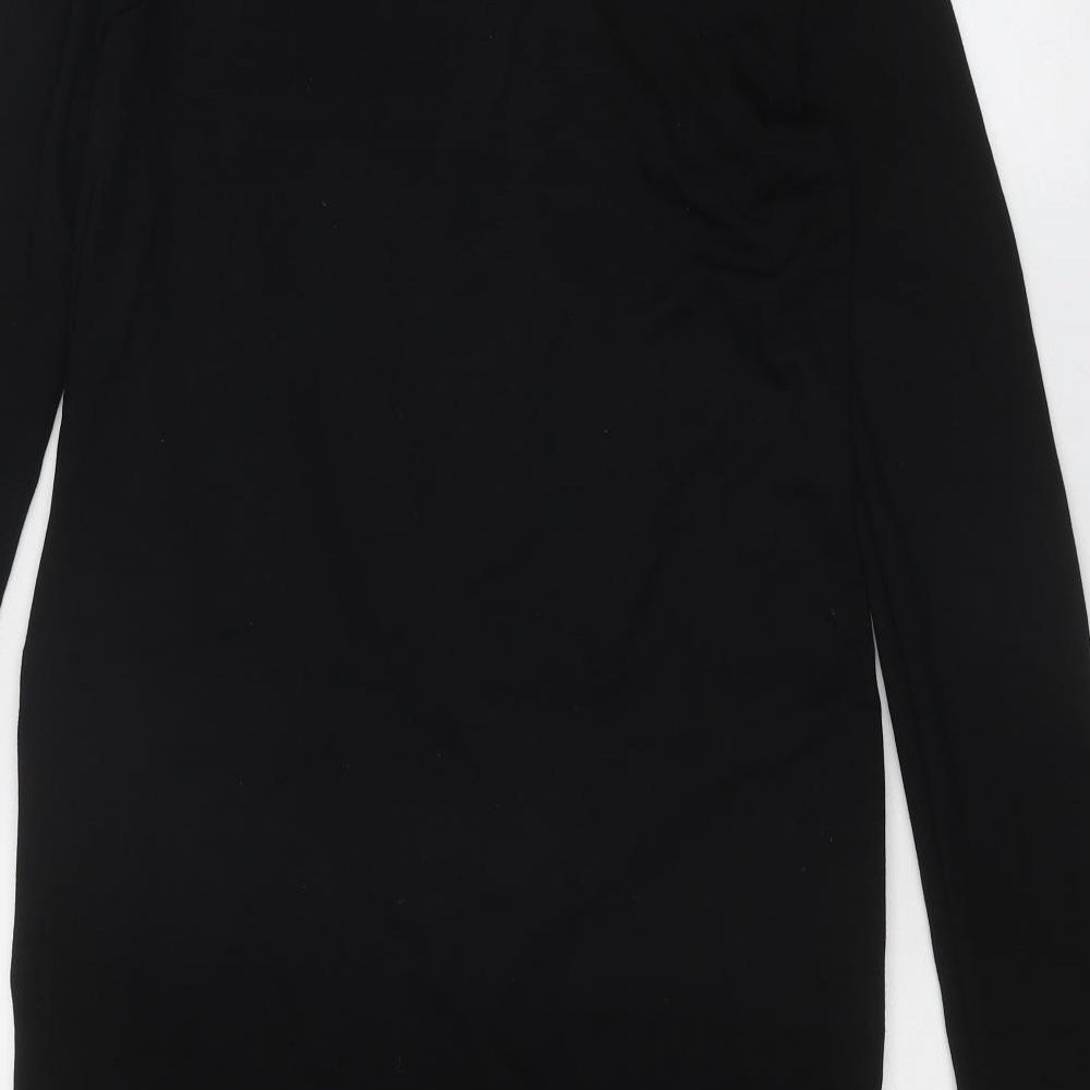 Marks and Spencer Womens Black Viscose A-Line Size 12 Round Neck Pullover