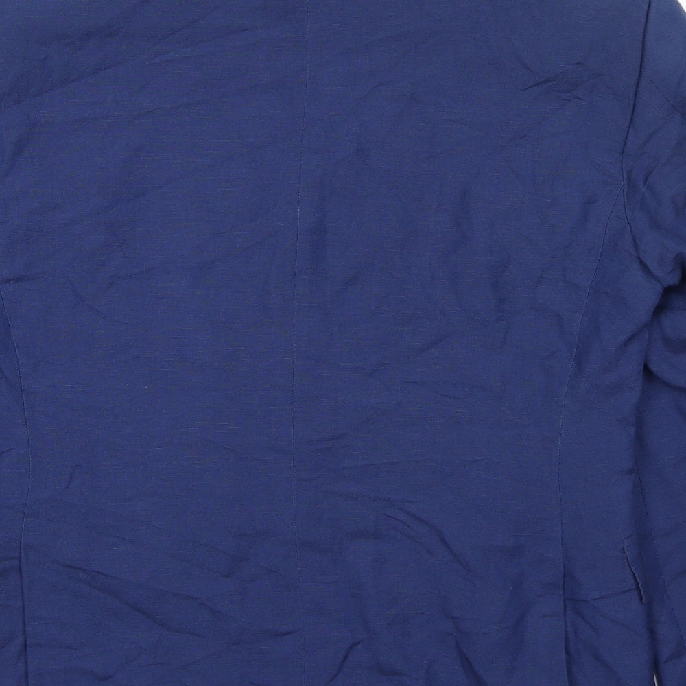 Ejaz Suiting Mens Blue Polyester Jacket Blazer Size 40 Regular