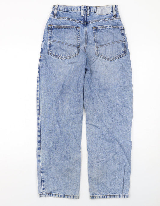 COLLUSION Womens Blue Cotton Boyfriend Jeans Size 6 L28 in Regular Zip