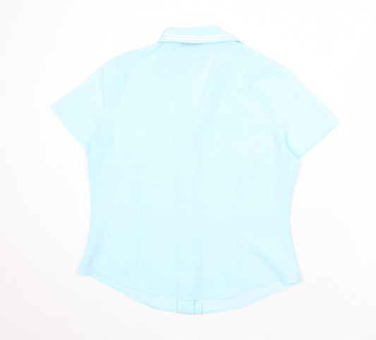 Womens UK Size 14 BHS Blue Basic Button-Up