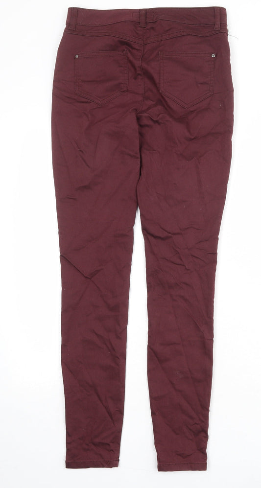 Monsoon Womens Red Cotton Skinny Jeans Size 8 Regular Zip