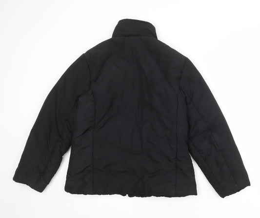 Womens UK Size 12 Essentials Black Quilted Coat