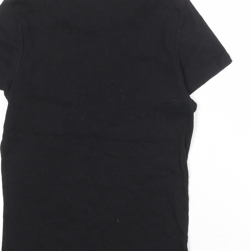 Womens UK Size S Monki Black Basic T-Shirt