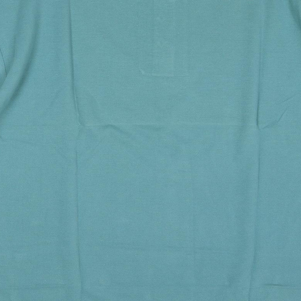 High Volume Mens Blue Polyester Polo Size L Collared Button