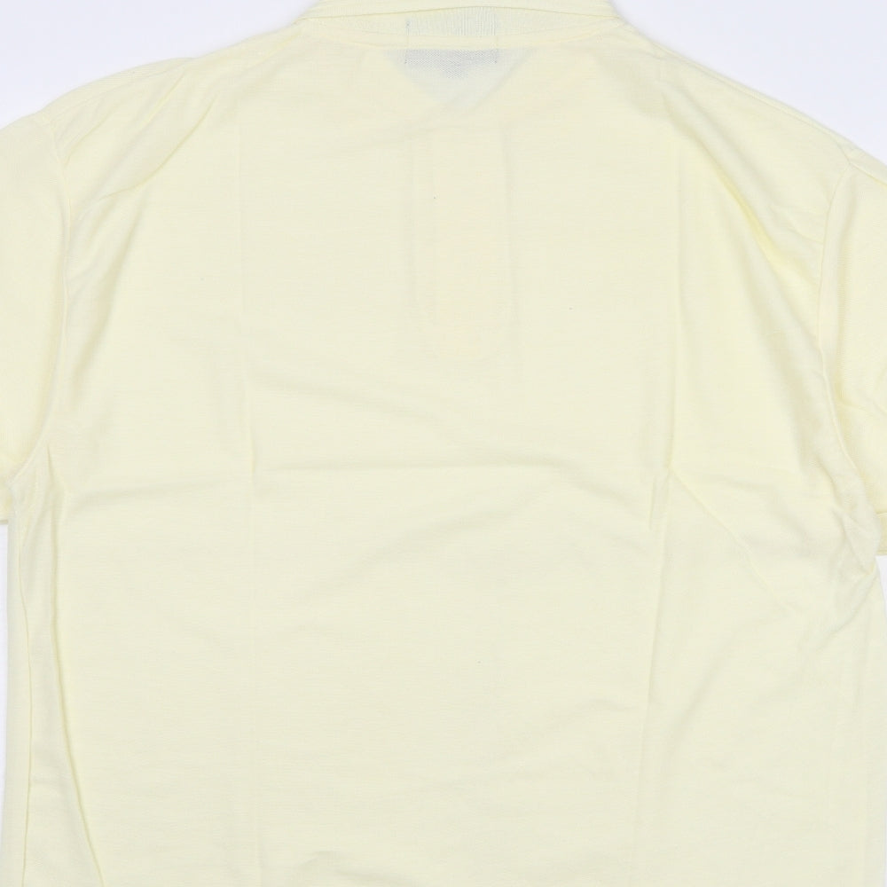 Pablo Marocchi Mens Yellow Polyester Polo Size XL Collared Button