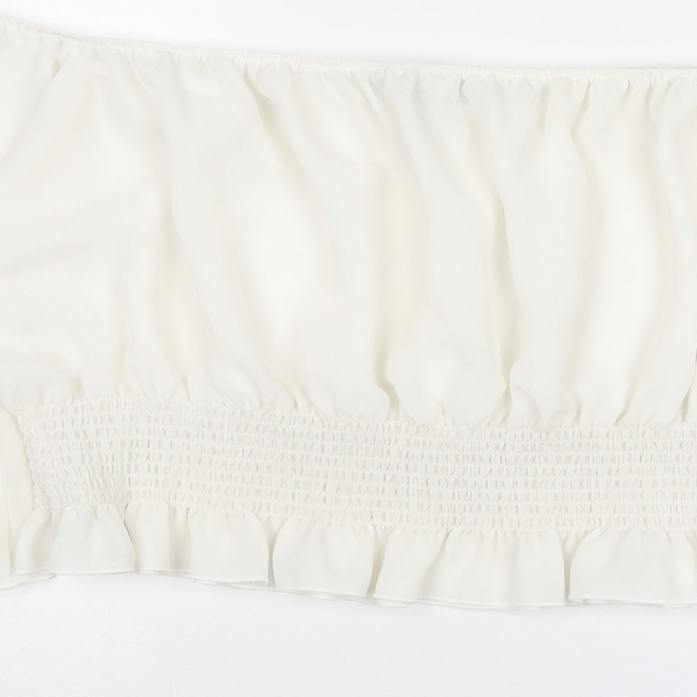Womens UK Size 16 Inspire White Cropped Blouse