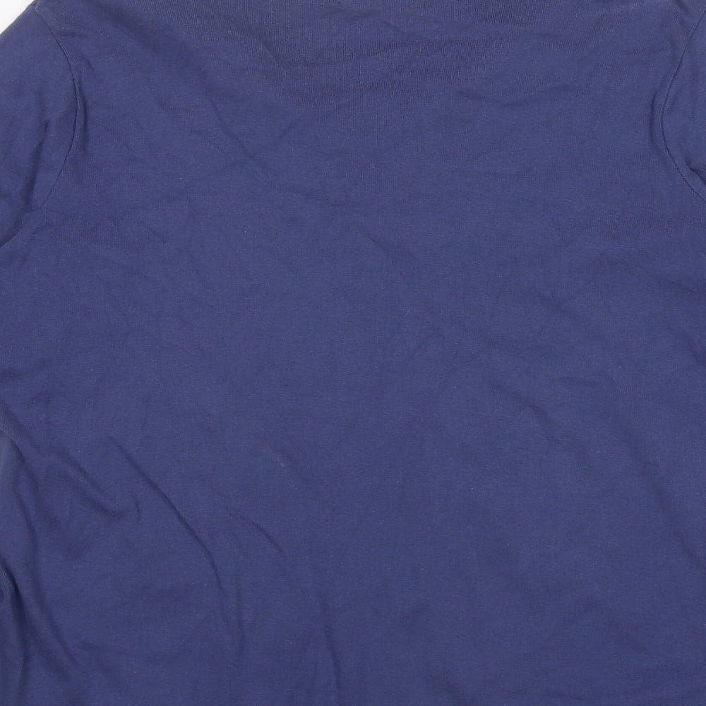 Bonmarché Womens Blue Cotton Basic Blouse Size M V-Neck