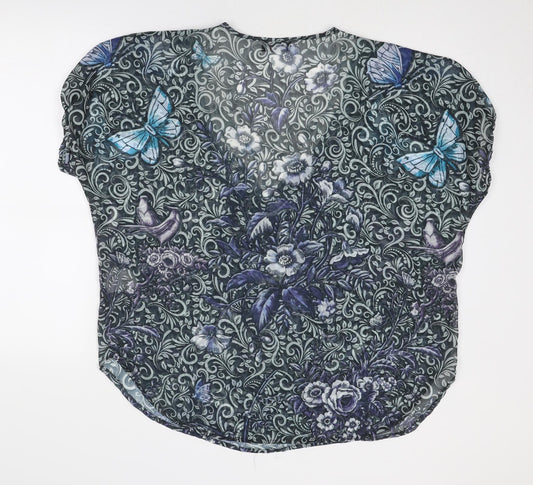 Womens UK Size 12 Klass Blue Basic Blouse