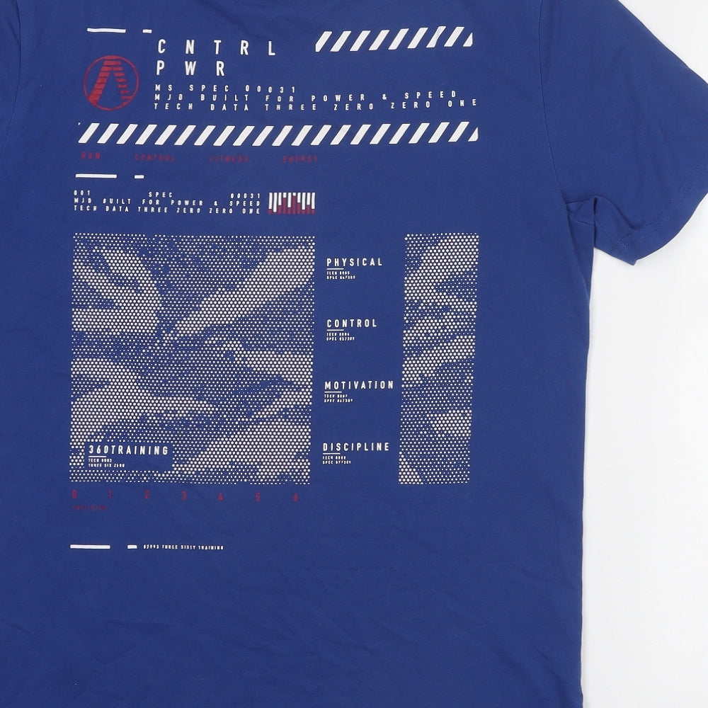 Womens UK Size M Marks and Spencer Blue Basic T-Shirt