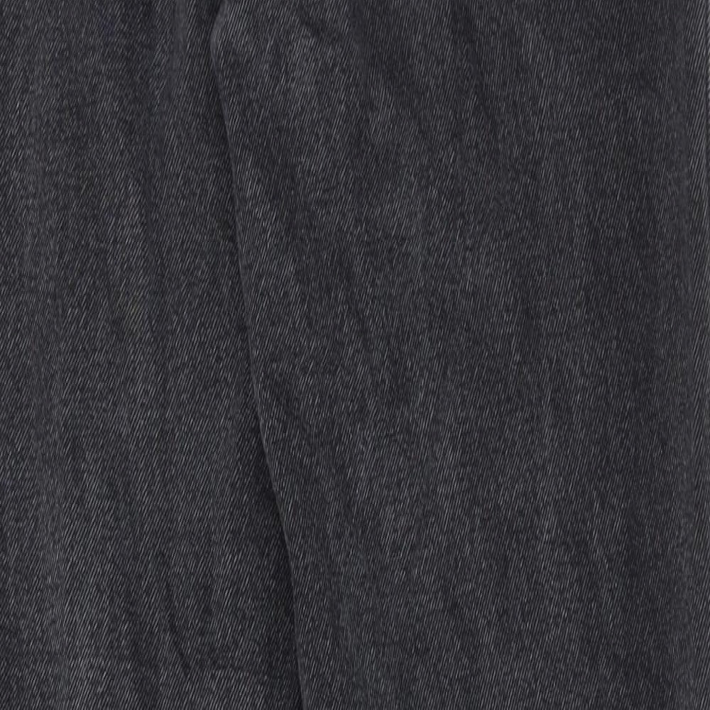 Monki Womens Grey Cotton Straight Jeans Size 26 in Regular Zip