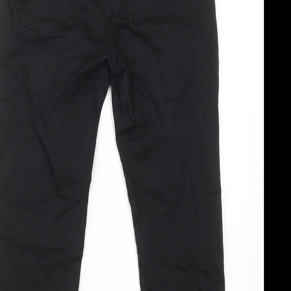 Cache Cache Womens Black Cotton Straight Jeans Size 10 Regular Zip