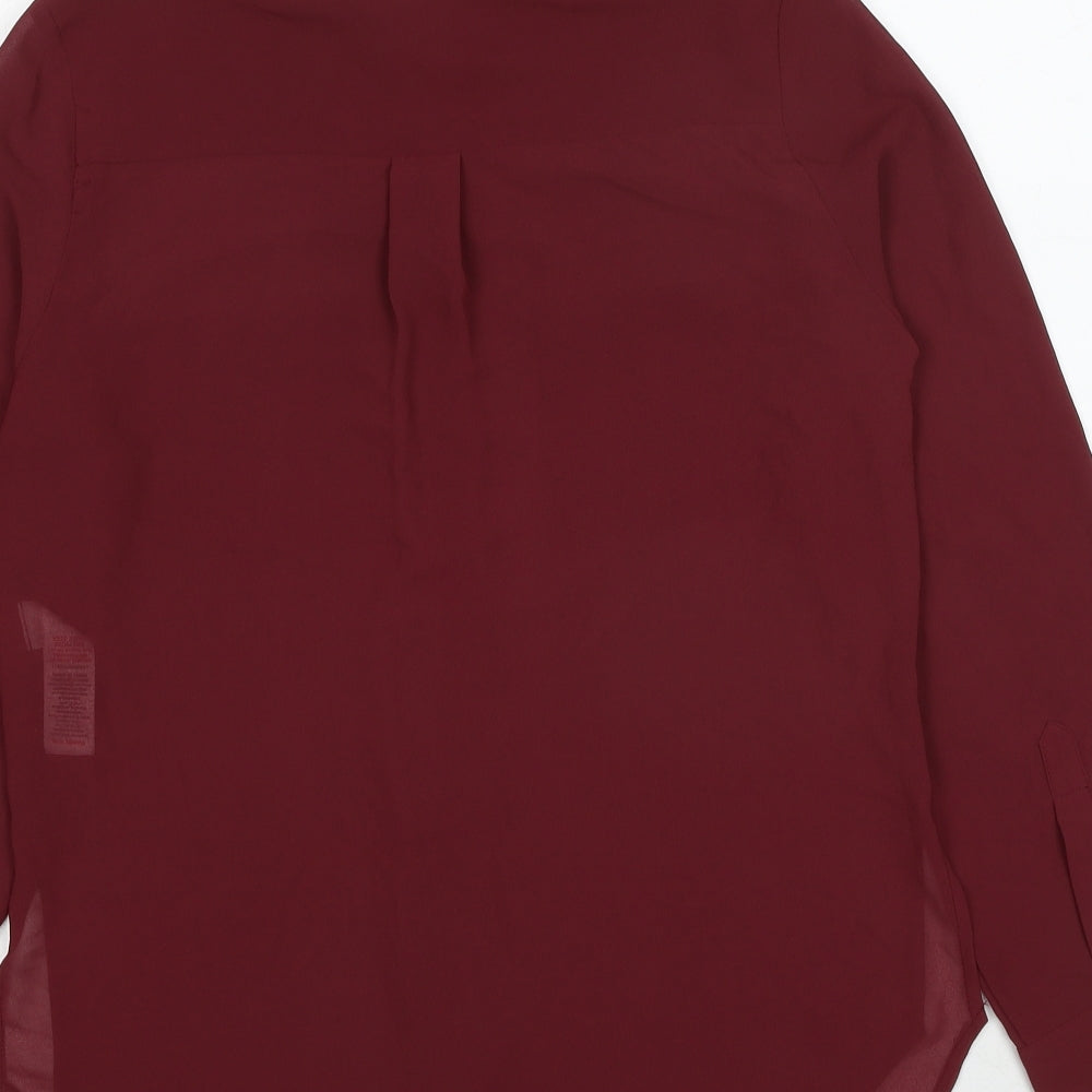 Womens UK Size 8 New Look Red Basic Button-Up