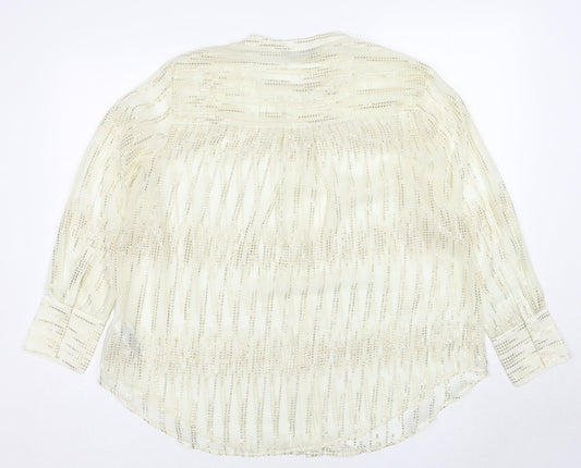 Womens UK Size M Marks and Spencer Gold Basic Button-Up